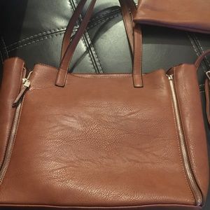 Oversized leather handbag